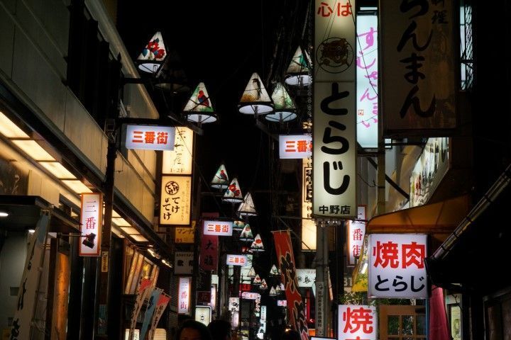 Una de las callejuelas de nuestro primer barrio en Tokio, Nakano.