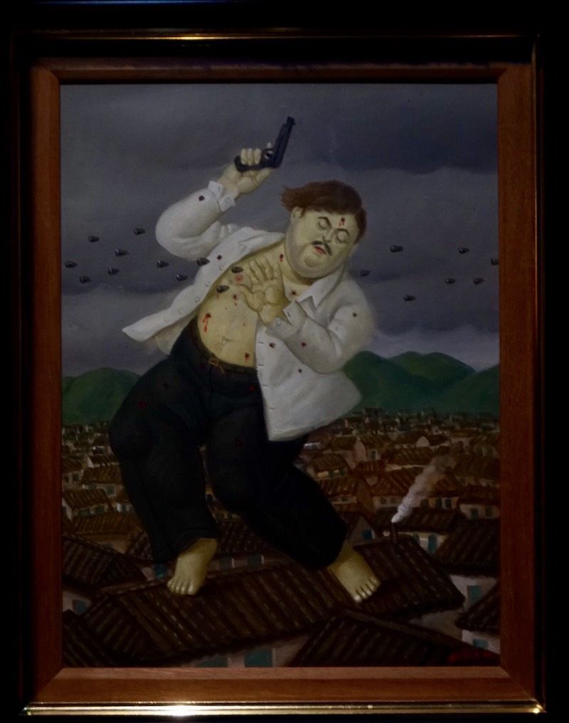 "La muerte de Pablo Escobar", 1999. Obra de Fernando Botero en el Museo de Antioquia
