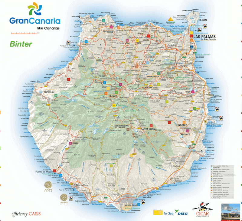 Mapa turístico de Gran Canaria