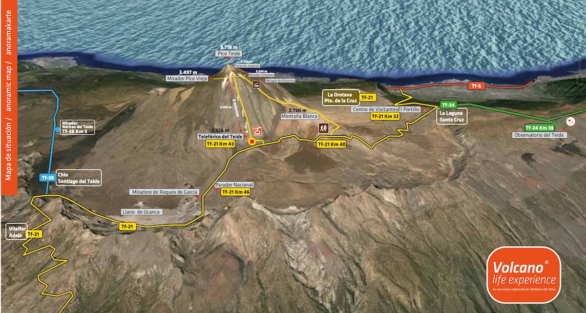 Mapa del Teide